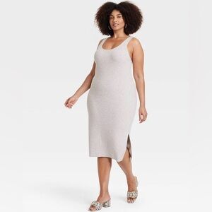D126 NWT a new day Sleeveless Ribbed Sweater Midi Dress - Size: 3X